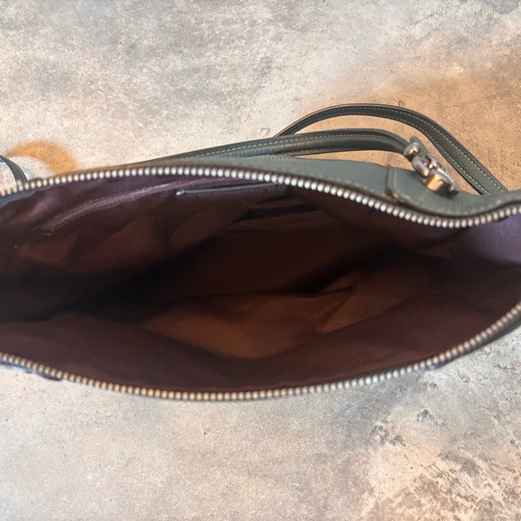 Coach Dark Green Leather Satchel - Picture 3 of 6